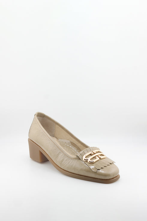 DFC Relax Tasseled Patent Leather Block Heel Loafer